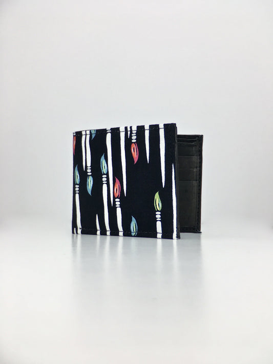 Pinceles print handcrafted billfold wallet