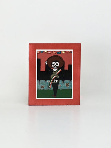 Zapata vive dia de muertos inspired handcrafted pop art frame by Ninoska Arte