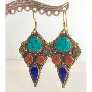 Handcrafted Brass Tibetian Earrings