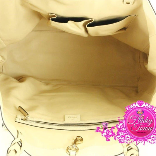 Gucci Craft Detachable Pocket Beige 9969 Leather Large Shoulder Bag