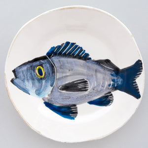 Handcrafted Ceramic Branzino Fish Dinner Plate (11" ⌀)