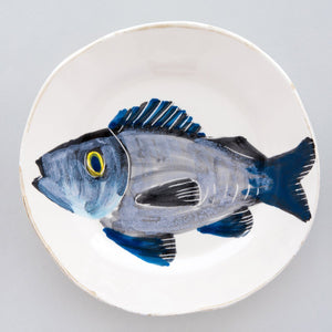 Handcrafted Ceramic Branzino Fish Salad Plate (9" ⌀)