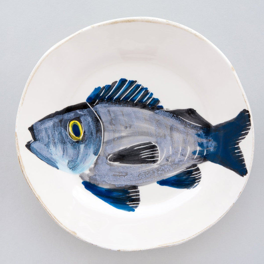 Handcrafted Ceramic Branzino Fish Salad Plate (9