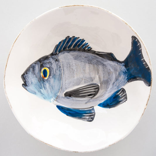Handcrafted Ceramic Branzino Serving Bowl (10.125" ⌀)