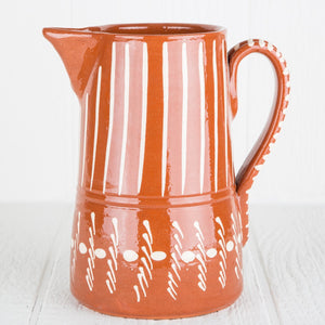 Handcrafted Orange Ceramic Pitcher