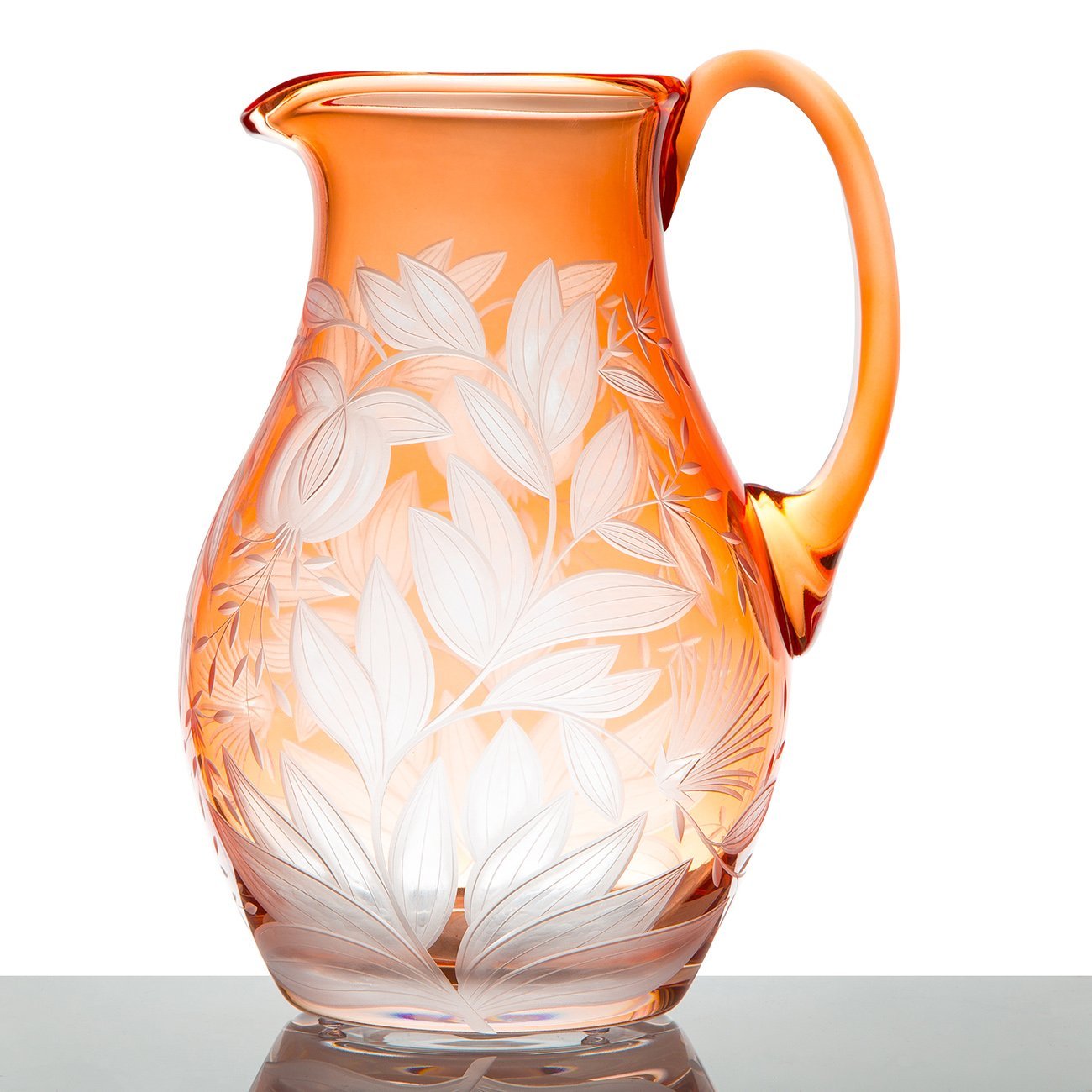 Handcrafted Verdure Crystal Pitcher