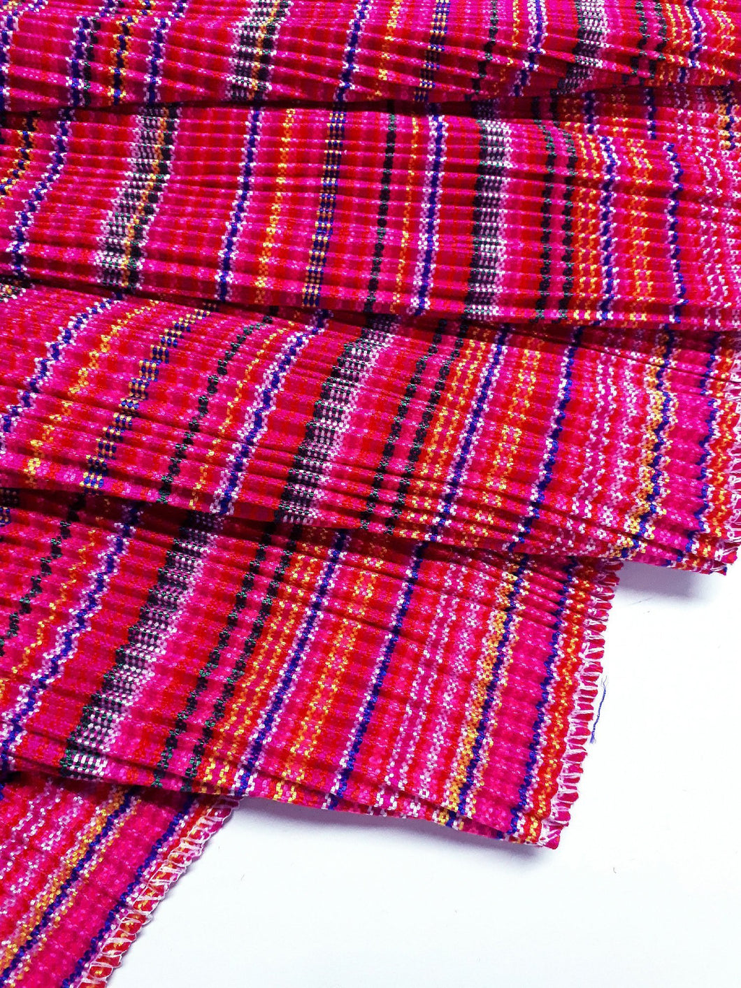 Hmong Fabric Colorful Pleat Fabric Fabric by the yard Hill Tribe Fabric Craft Supplies Woven Textile Vintage Cotton Tribal Fabric 1/2 yard Pink HP1