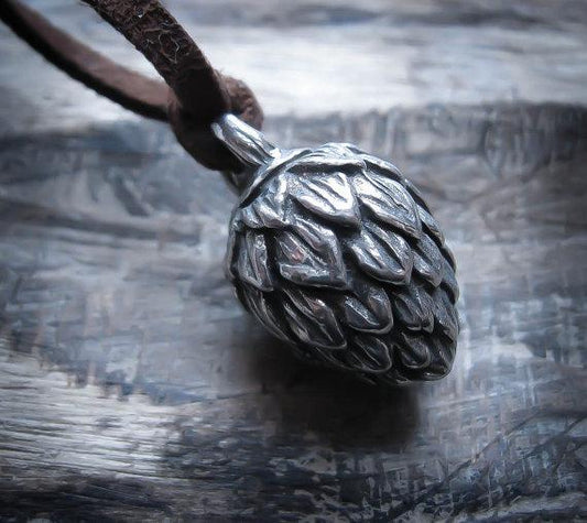 Hop Pendant Necklace. Unisex Mens Womens Craft Beer Brewing Necklace.