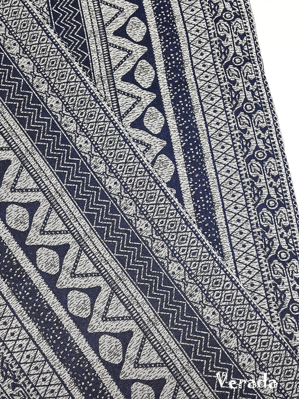 Thai Tribal Native Woven Fabric Textile 1/2 yard Blue (WFF137)