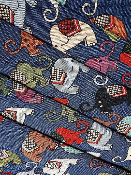 Woven Cotton Fabric Craft Supplies Woven Textile Elephant 1/2 yard (WFF223)