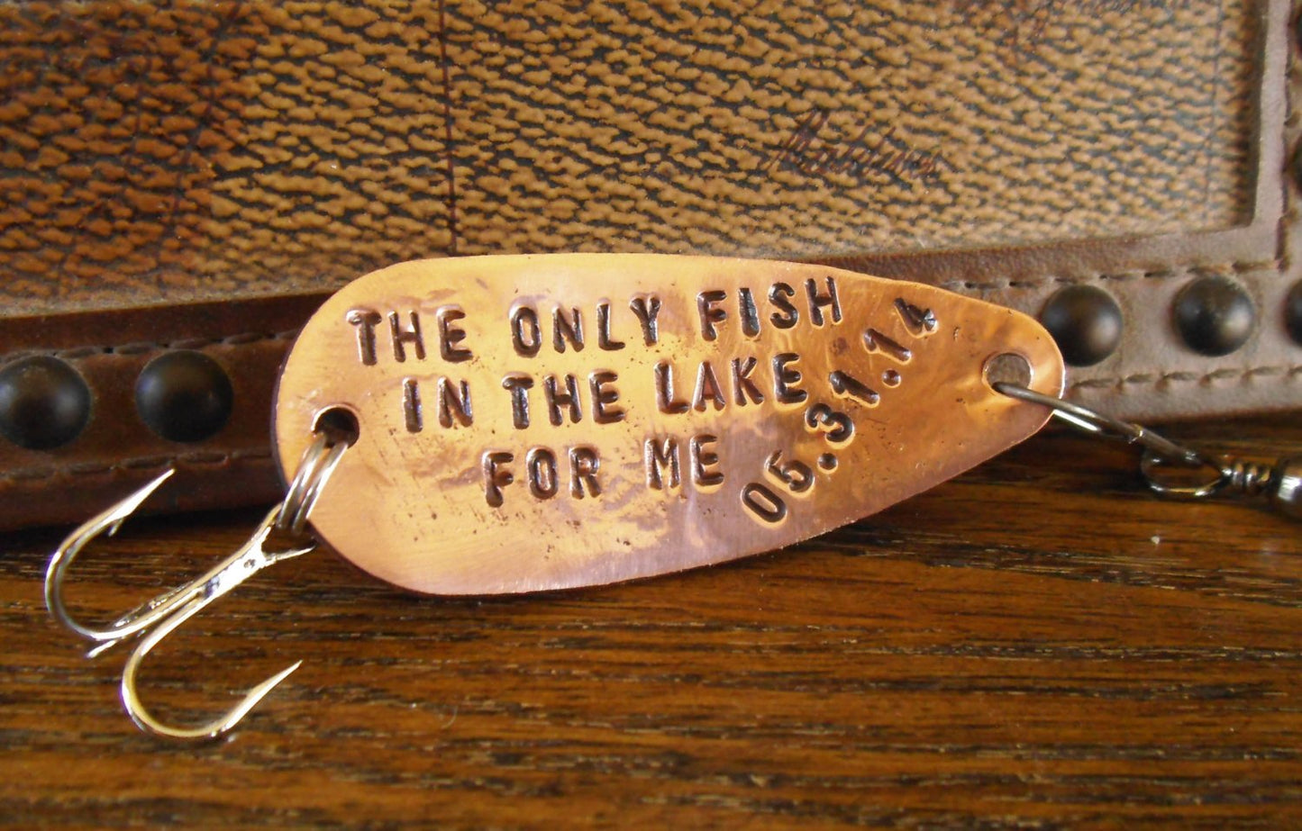 Lake Fishing Lure Lakeside Retreat Mancave Room Decor Handcrafted Spoon Lure Custom Metal Spinner Copper Brass Bronze Stainless Steel Mens