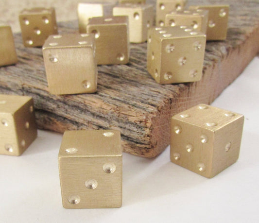 Handcrafted Metal Dice Oversized Brass Die Game Room Decoration Man Cave Lucky 7 Gambling Dice Mid Century Interior Design Decor Den Office