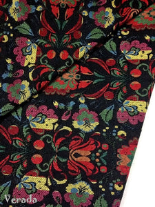 Thai Tribal Native Woven Fabric Textile 1/2 yard Black (WF24)