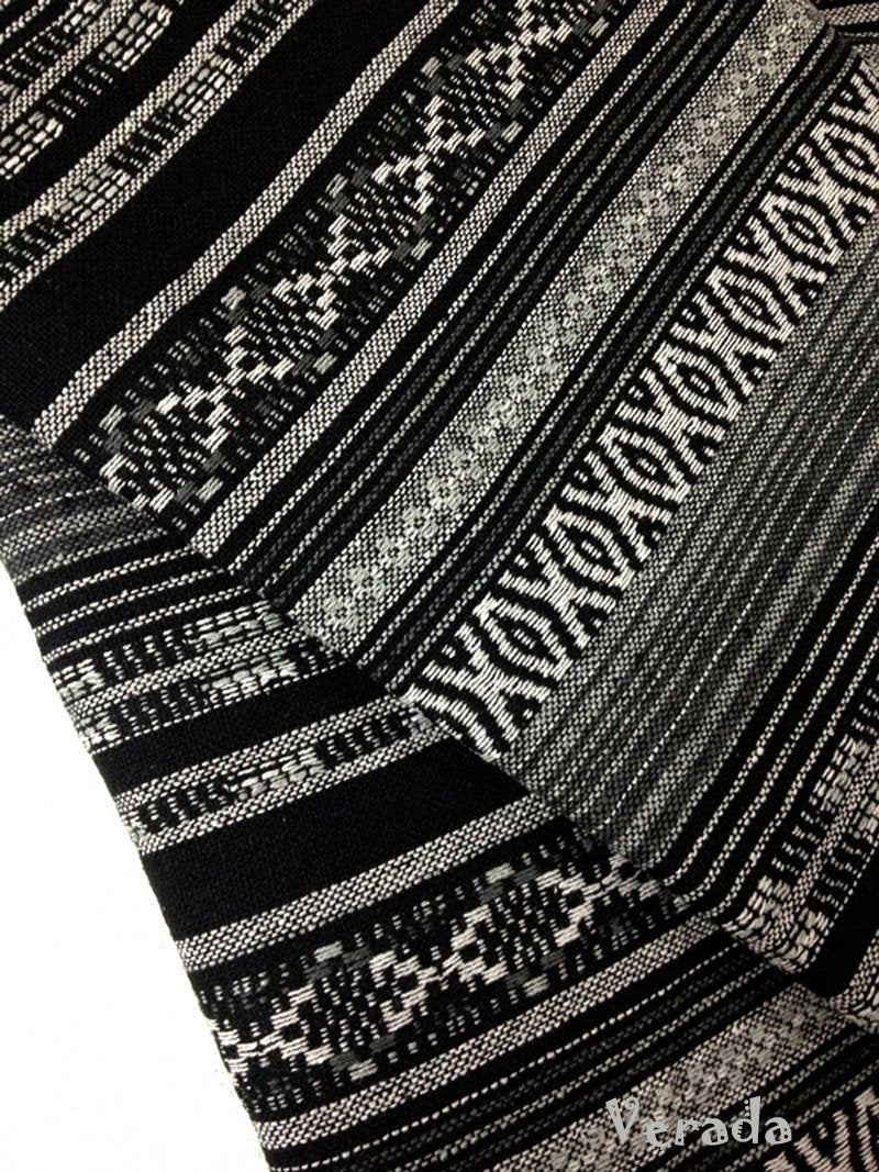 Thai Tribal Native Woven Fabric Cotton Textile 1/2 yard Black (WF48)