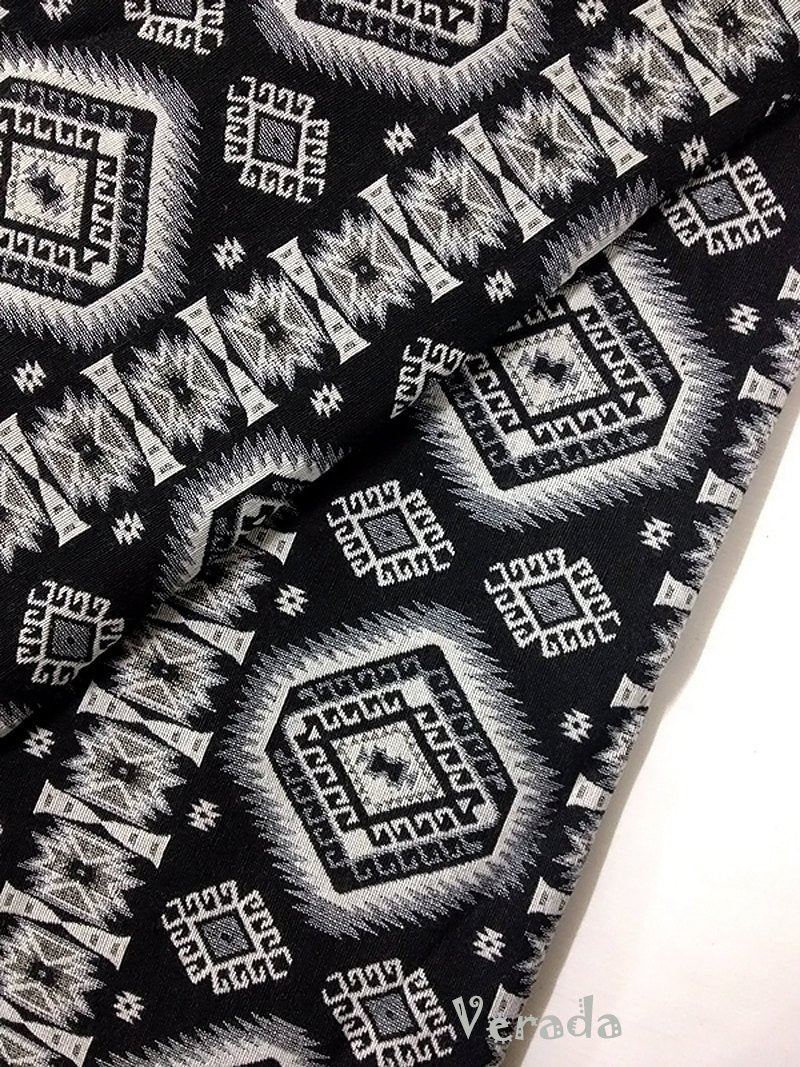 Thai Tribal Native Woven Fabric Textile 1/2 yard Black (WFF50)