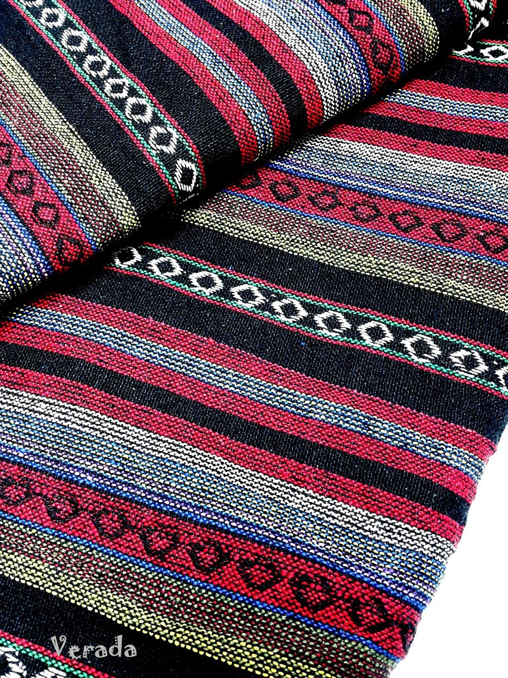 Thai Woven Cotton Tribal Fabric Textile 1/2 yard Red (WF63)