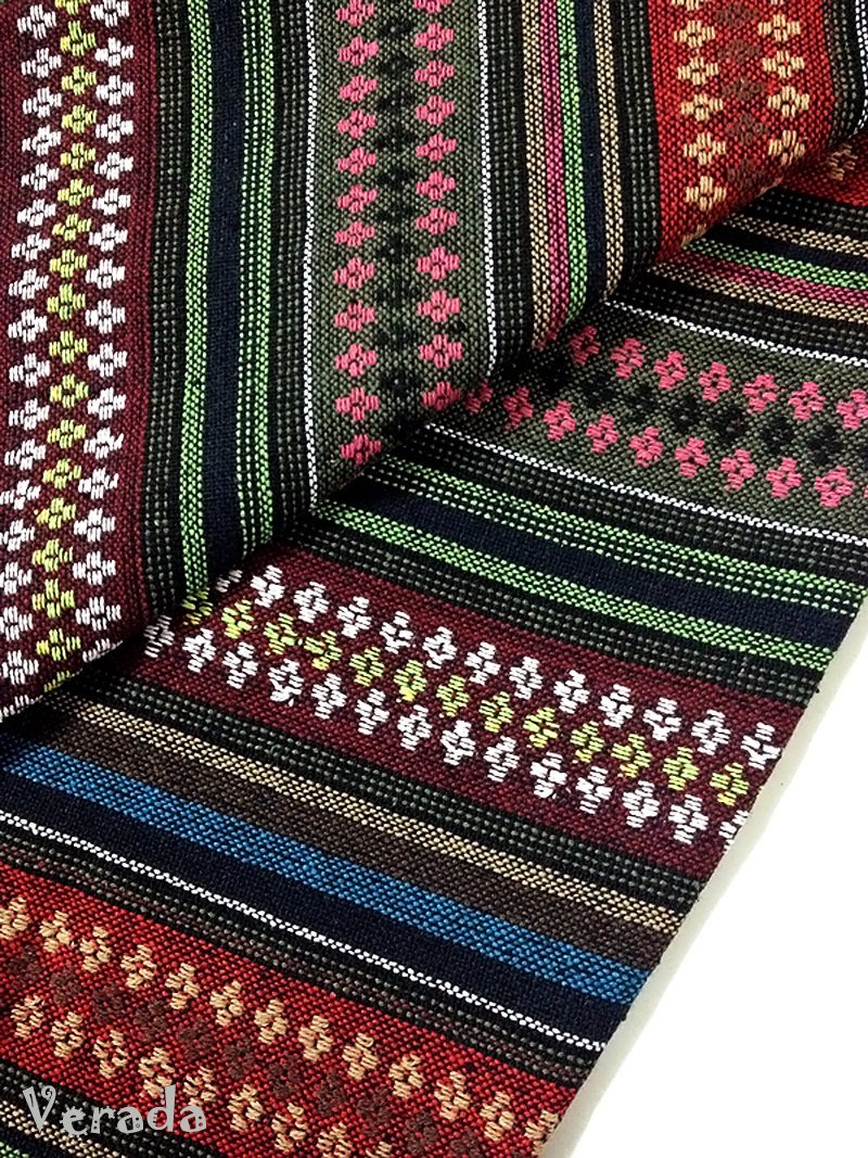 Thai Woven Cotton Tribal Fabric Textile 1/2 yard (WF67)