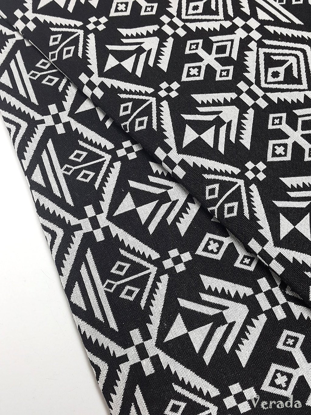 Thai Tribal Native Woven Fabric Textile 1/2 yard Black White(WFF77)