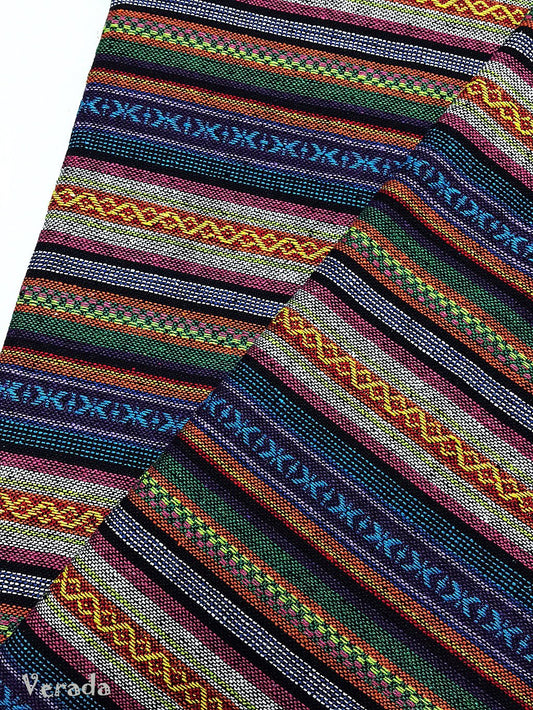 Thai Tribal Native Woven Fabric Cotton Textile 1/2 yard (WF98)