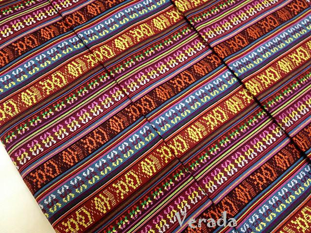 Thai Tribal Native Woven Fabric Cotton Textile 1/2 yard (FF4)