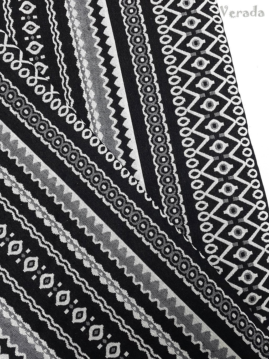 Woven Fabric Tribla Fabric Textile 1/2 yard Black White (WFF100)