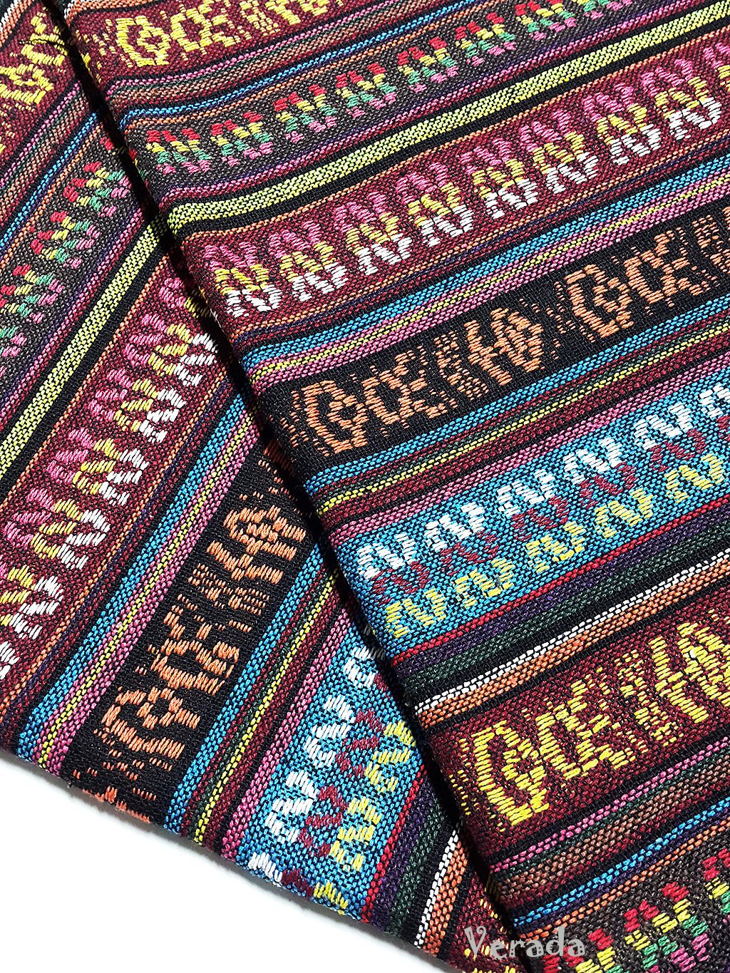 Thai Woven Cotton Tribal Fabric Textile 1/2 yard (WF119)