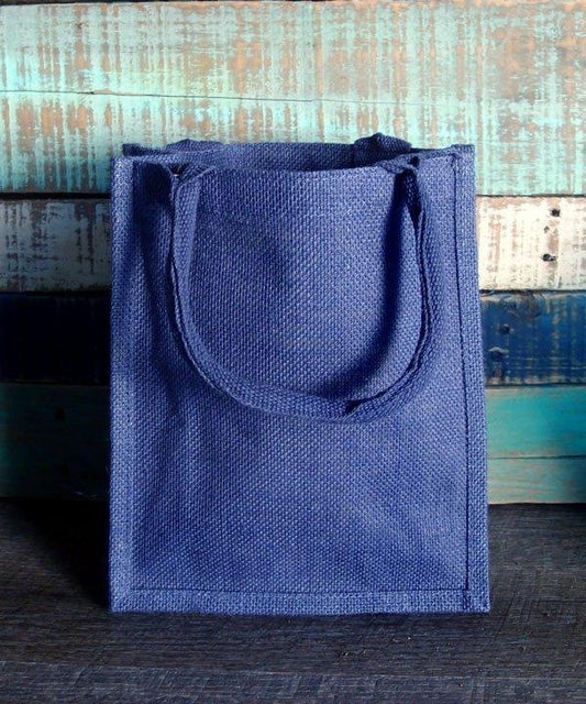 Jute Burlap Tote Bags Bulk - 11 Inch Reusable Eco Friendly Party Favors Bag with Laminated Interior and Full Gusset for Crafts, Decorations, Birthday Parties, Wedding and Events