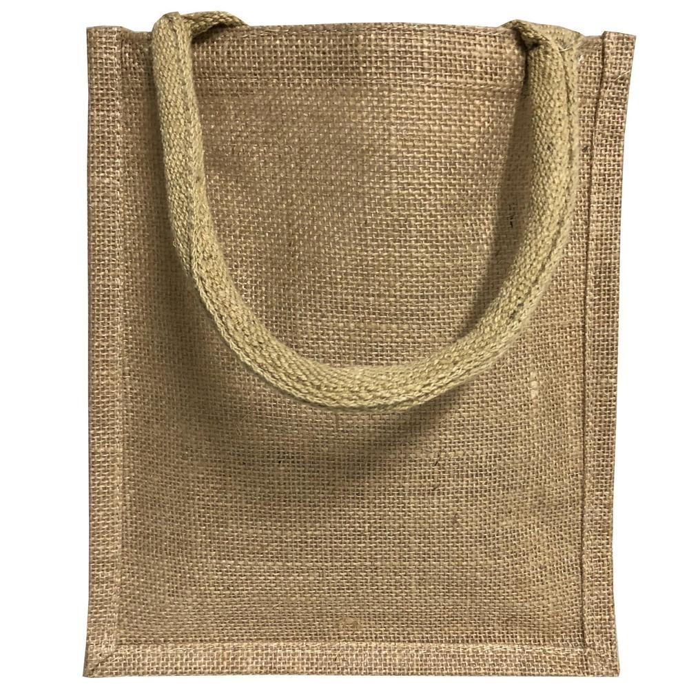 Jute Burlap Tote Bags Bulk - 11 Inch Reusable Eco Friendly Party Favors Bag with Laminated Interior and Full Gusset for Crafts, Decorations, Birthday Parties, Wedding and Events