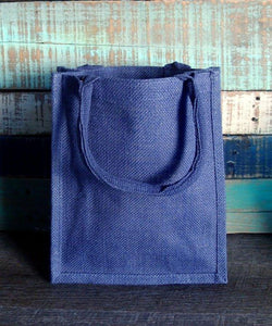Jute Burlap Tote Bags Bulk - 11 Inch Reusable Eco Friendly Party Favors Bag with Laminated Interior and Full Gusset for Crafts, Decorations, Birthday Parties, Wedding and Events