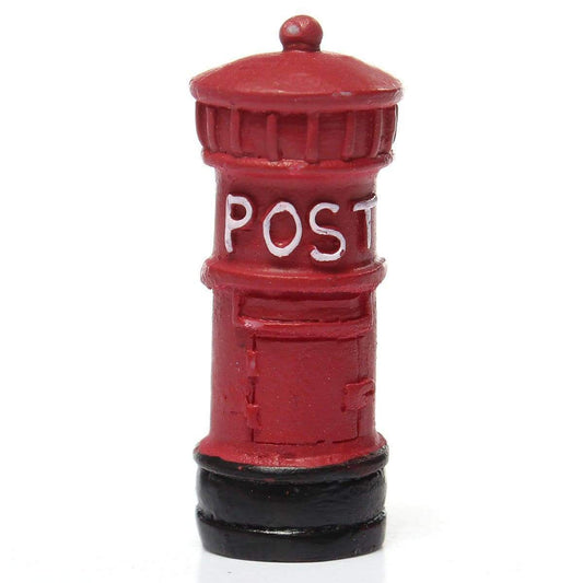 KINGSO Miniature Retro Postbox Craft Dollhouse Decor Garden Fairy Ornament Flower Pot Plant Home DIY Red