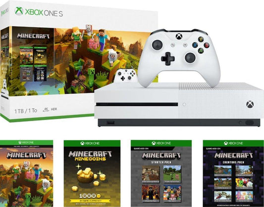 Microsoft Xbox One S 1TB Minecraft Creators Bundle with 4K Ultra HD Blu-ray - White