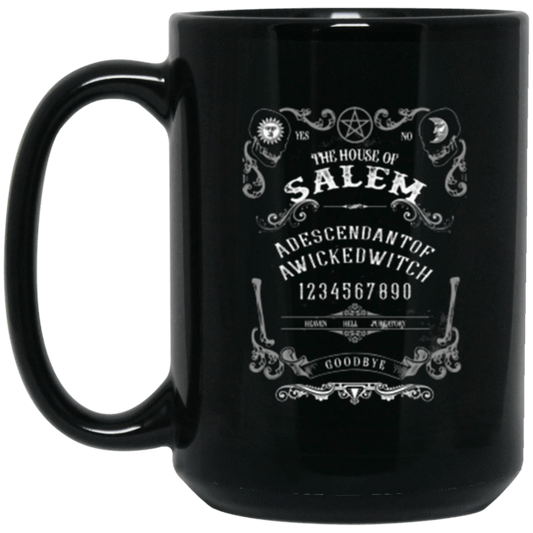 Quija Board Inspired by Witchcraft & Wicca 11 oz. or 15 oz. Black Mug