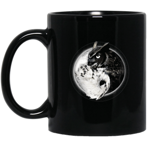 Yin Yang Owl Inspired by Witchcraft & Wicca 11 oz. or 15 oz. Black Mug