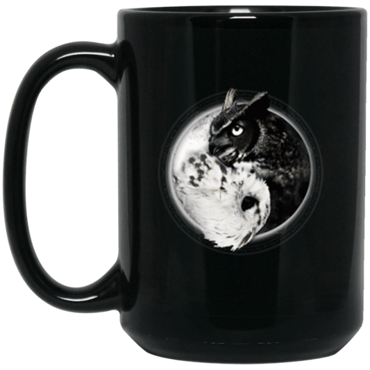 Yin Yang Owl Inspired by Witchcraft & Wicca 11 oz. or 15 oz. Black Mug