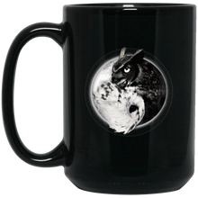 Load image into Gallery viewer, Yin Yang Owl Inspired by Witchcraft &amp; Wicca 11 oz. or 15 oz. Black Mug