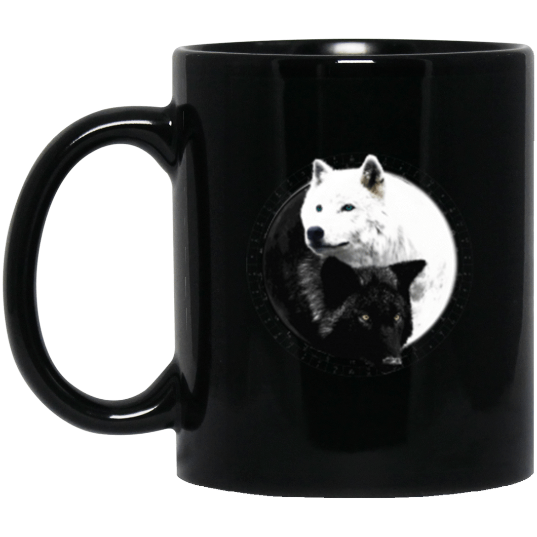 Yin Yang Wolf Inspired by Witchcraft & Wicca 11 oz. or 15 oz. Black Mug