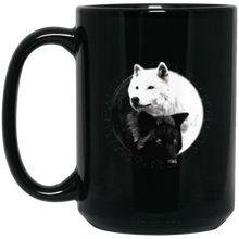 Load image into Gallery viewer, Yin Yang Wolf Inspired by Witchcraft &amp; Wicca 11 oz. or 15 oz. Black Mug
