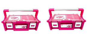 Keter Pink 18" Cantilever Toolbox Organizer Crafts Storage Bin, 2-Pack