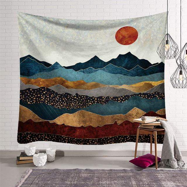 Sun Moon Tapestry Wall Hanging Hippie Witchcraft Tapiz Psychedelic Farmhouse Decor Tenture Tapisserie Beach Bohemian Custom