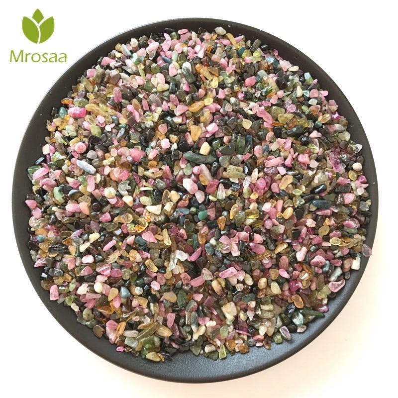 Mrosaa 100g 2-5mm Natural Demagnetise Mini Cystal Stones Mixed Colorful Quartz crystal Healing Stone Rock Crafts Home Decor
