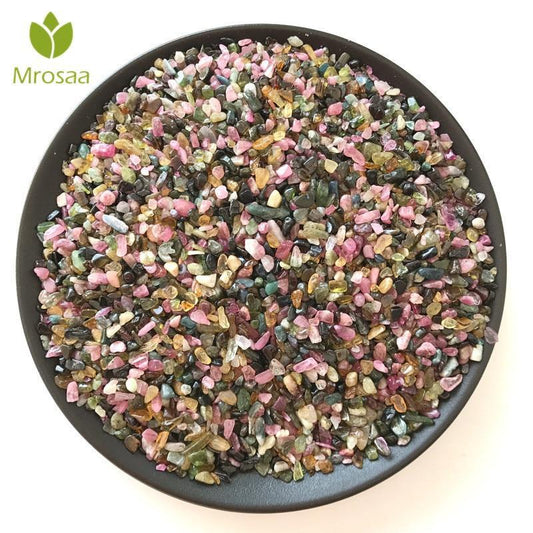 Mrosaa 100g 2-5mm Natural Demagnetise Mini Cystal Stones Mixed Colorful Quartz crystal Healing Stone Rock Crafts Home Decor
