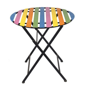 Simple Rainbow Garden Sets Striped Table Leisure Folding Outdoor Dining Table Crafts