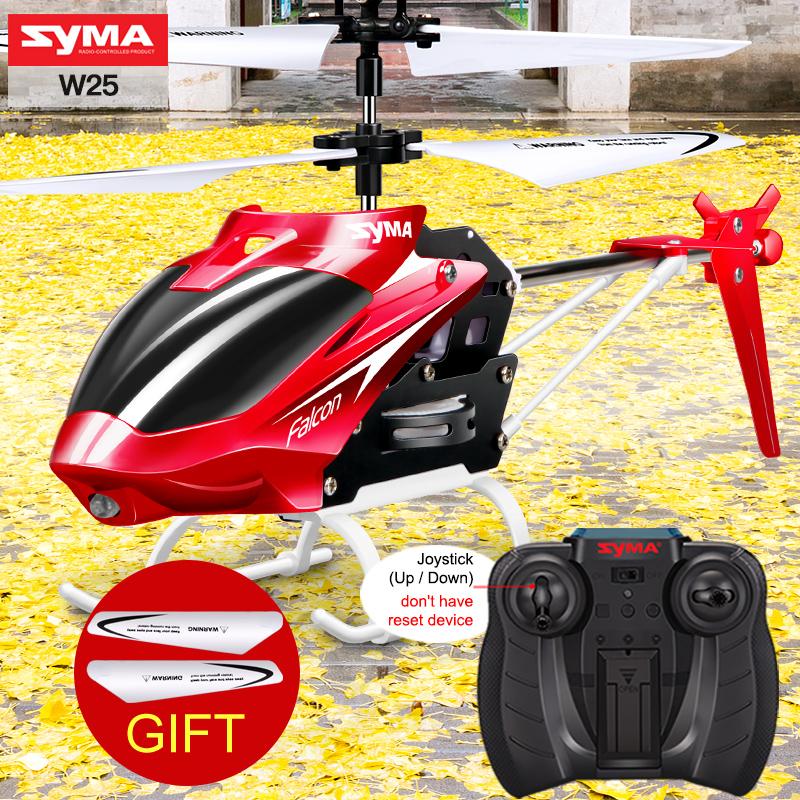 SYMA W25 2CH RC Aircraft Remote Control Electric Helicopter Indoor Mini Shatterproof Kids Flying Toys Model Red