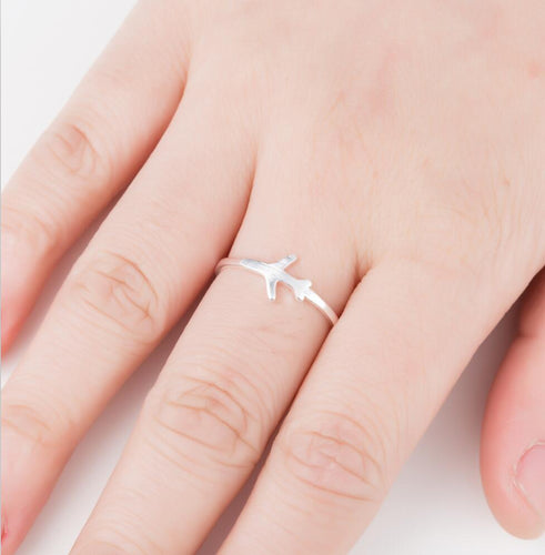 yiustar New Arrival Metal Model Aircraft Airplane Charm Pendant  Ring  Creative Best Friend Gift Accessories