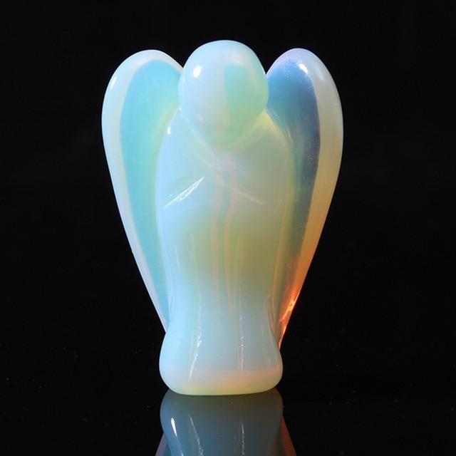 Quartz Natural Jade Crystal Pocket Guardian Archangel Sculpture Handicraft Ornaments