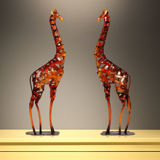 Mp Metal Sculpture Iron braided Giraffe Home Furnishing Articles Handicrafts