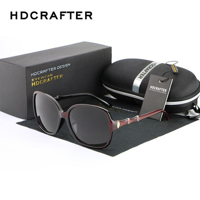 Hdcrafter Brand Designer Polarized Sunglasses Women Retro Vintage Classic Oversize 8803