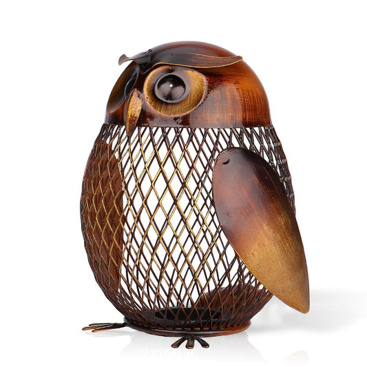 Mp Piggy Bank Owl Shaped Figurine Piggy Bank Money Box Metal Coin Box Saving Box Home Decoration Crafts Gift For Kids
