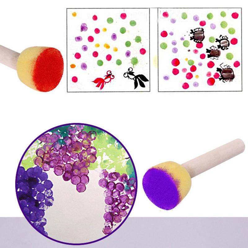 Pieces Sponge Painting Brushes Kids Painting Kits Early Learning Foam Brushes for DIY Art Crafts