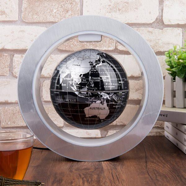 O-Shaped Holder Magnetic Levitation Floating World Map Globe Home Desktop Decorative Crafts Anti Gravity With LED Light Lamp